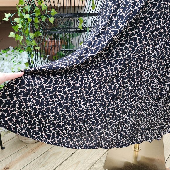 Vintage 1990's Black Floral Rayon Maxi Dress by Putumayo - Picture 8 of 13